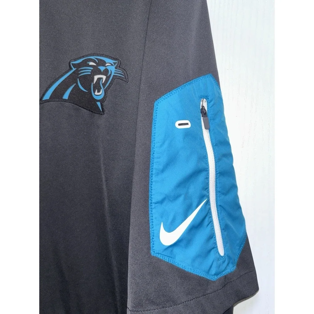 Nike NFL On Field Carolina Panthers 1/4 Zip Short Sleeve Pullover Windbreaker XL